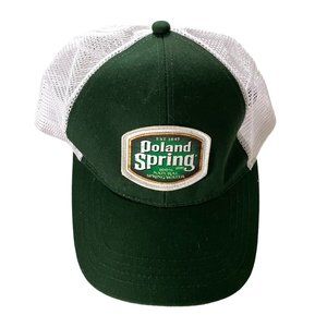 Poland Springs Water Baseball Trucker Hat Cap Green Mesh Back Maine Adjustable